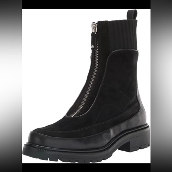 Sam Edelman Shoes - Sam Edelman Black Leone Chunky Black Heel Closed Toe Zipper Combat Ankle Boots